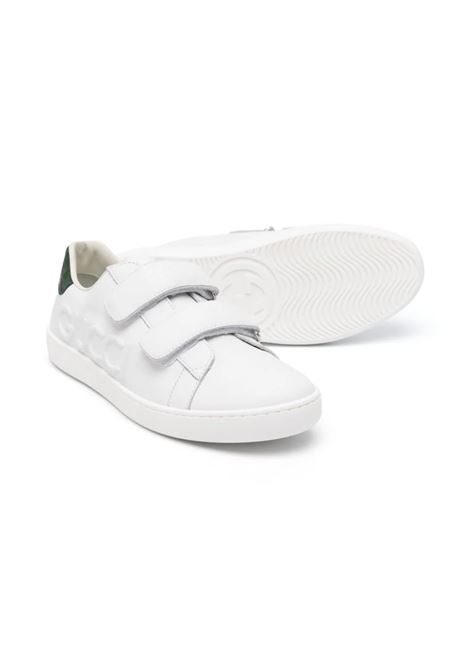 Gucci Sneakers In White and Green Leather GUCCI KIDS | 793052-AADOV9054