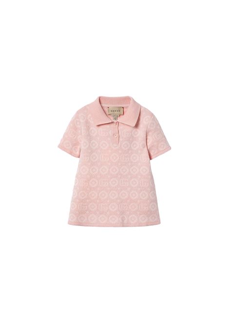 Pink Wool Viscose Dress With Double G GUCCI KIDS | 793248-XKD3Z5903