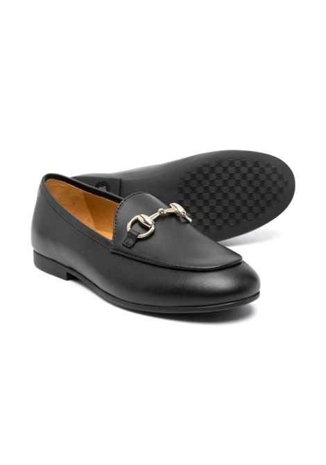 Black Leather Loafers With Horsebit  GUCCI KIDS | 793314-AACDK1000