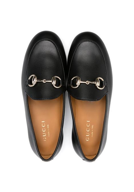 Mocassini In Pelle Nera Con Morsetto GUCCI KIDS | 793314-AACDK1000