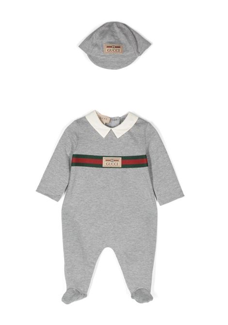 Set Regalo Con Tutina Grigia e Cappello Coordinato GUCCI KIDS | 793377-XJF8F1173