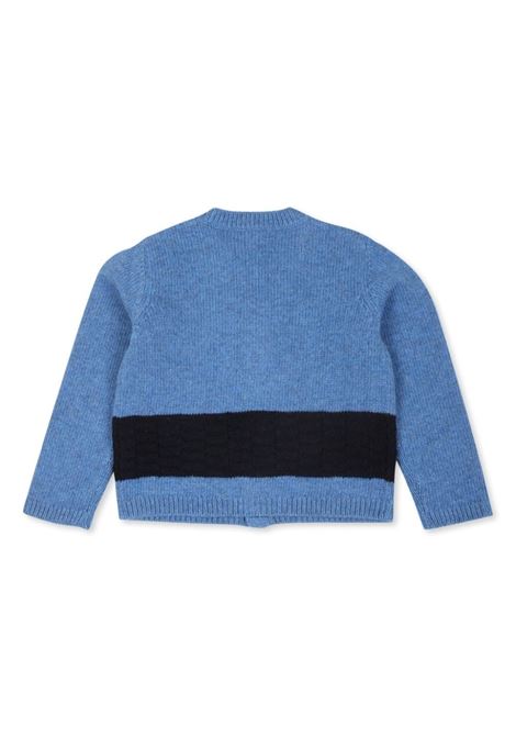 Blue Wool Cardigan With Embroidery GUCCI KIDS | 793448-XKD534027