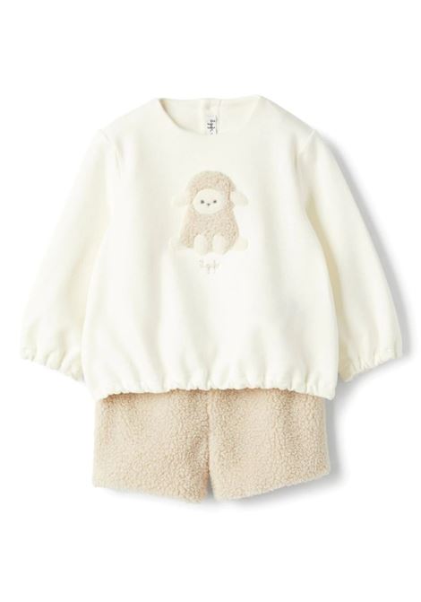 Cotton Fleece And Curly Fabric Set In White IL GUFO | A24DP499M0100100