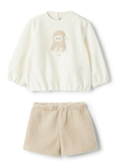 Cotton Fleece And Curly Fabric Set In White IL GUFO | A24DP499M0100100