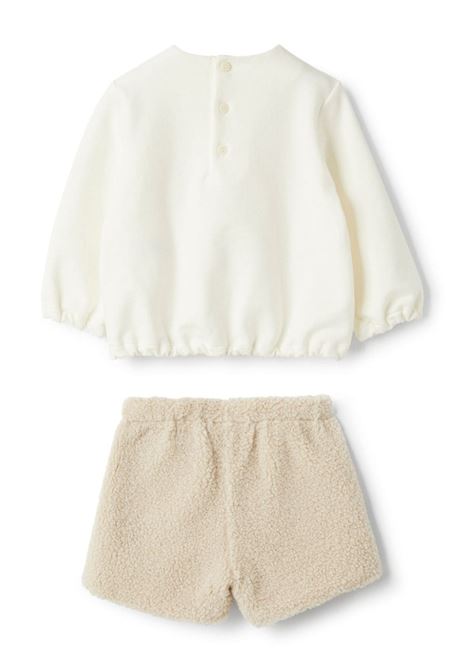 Cotton Fleece And Curly Fabric Set In White IL GUFO | A24DP499M0100100