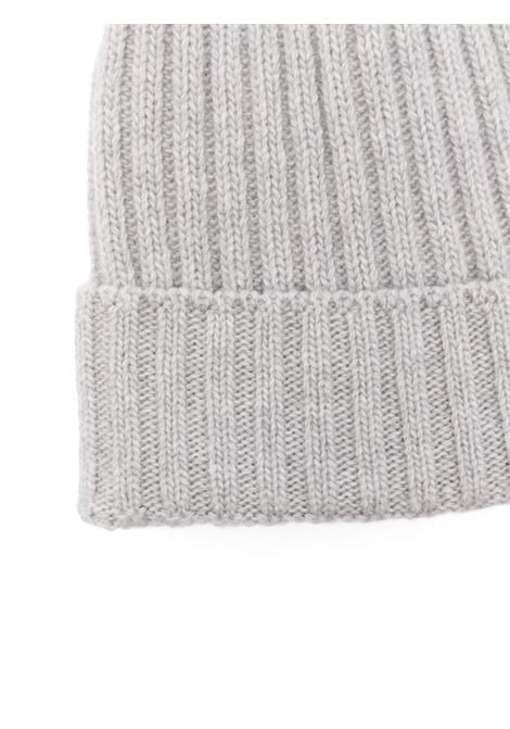 Grey Merino Wool Beanie With Pompon IL GUFO | A24EO350EM2200712