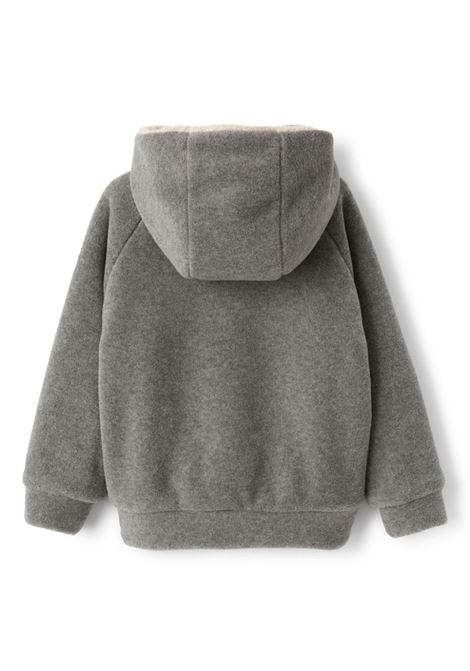 Grey Fleece Reversible Hooded Jacket IL GUFO | A24GA442M01080811