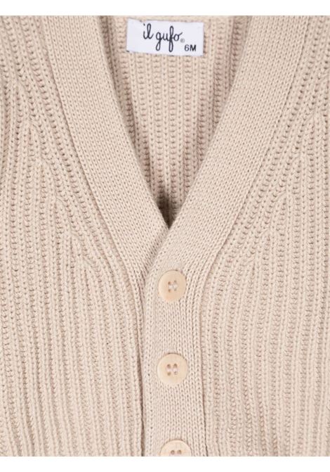 Beige Organic Cotton Cardigan IL GUFO | A24GF434EM109118