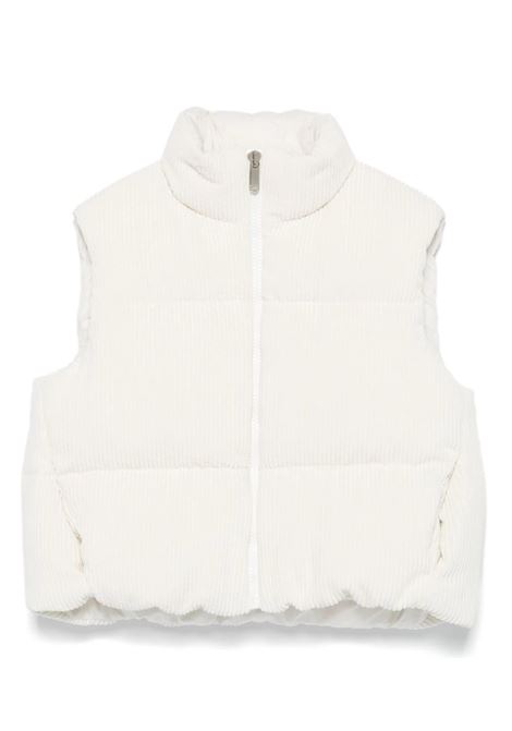 Gilet Imbottito In Velluto a Coste Bianco IL GUFO | A24GT045V0018102