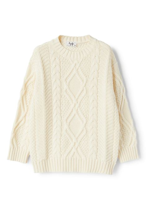 Maglione Bianco Latte In Lana e Cotone IL GUFO | A24MA470EM436100