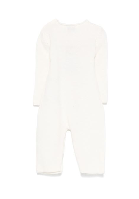 White Wool Jumpsuit With Embroidered Bear IL GUFO | A24TL225EM2201008