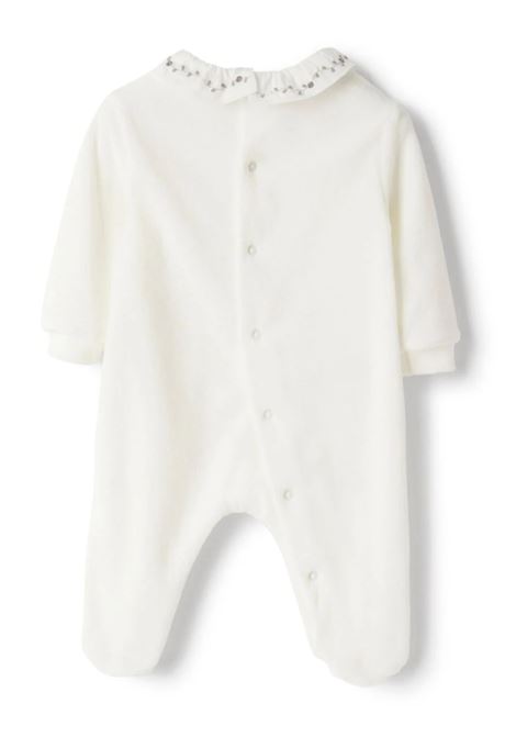 White Velour Jumpsuit With Ruffle Collar IL GUFO | A24TP334M0137100