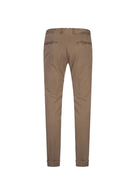 Caramel Brown Slim Fit Chino Trousers INCOTEX SLACKS | 18S100-4697A405