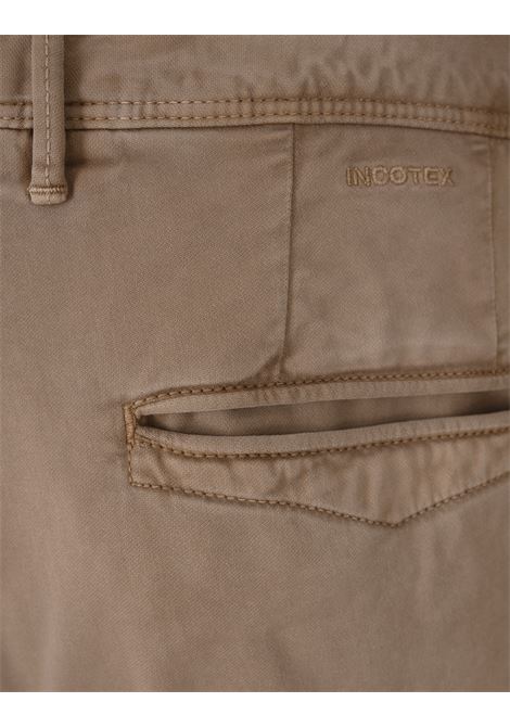 Caramel Brown Slim Fit Chino Trousers INCOTEX SLACKS | 18S100-4697A405