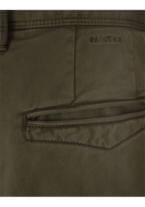 Moss Green Slim Fit Chino Trousers INCOTEX SLACKS | 18S100-4697A625