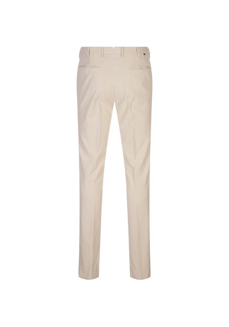 Cream White Corduroy Slim Fit Trousers INCOTEX | 1W0030-40927002