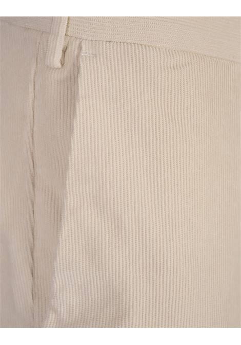 Pantaloni Slim Fit In Velluto a Coste Bianco Crema INCOTEX | 1W0030-40927002