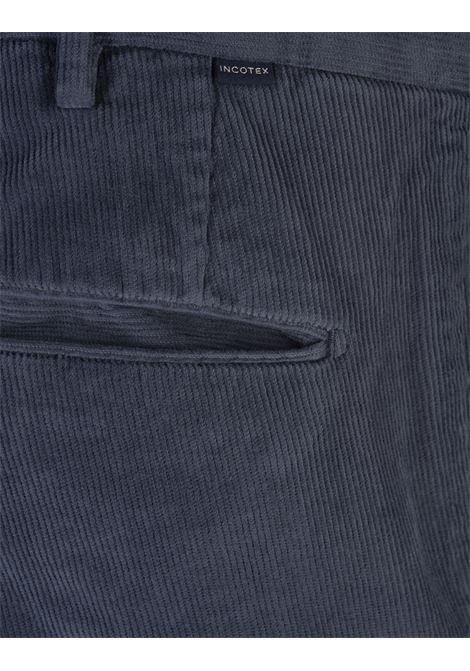 Blue Corduroy Slim Fit Trousers INCOTEX | 1W0030-40927819