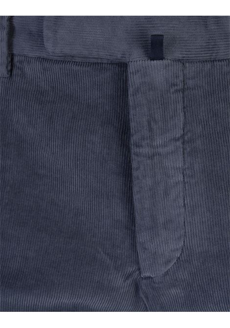 Pantaloni Slim Fit In Velluto a Coste Blu INCOTEX | 1W0030-40927819