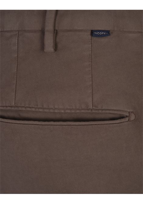 Pantaloni Slim Fit In Doeskin Certificato Marrone INCOTEX | 1W0030-4539C432