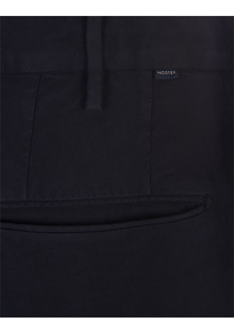 Pantaloni Slim Fit In Doeskin Certificato Blu Navy INCOTEX | 1W0030-4539C821