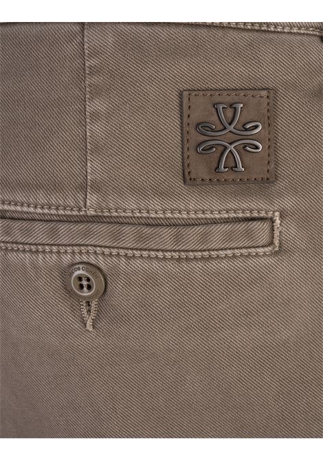 Bobby Slim Fit Trousers in Beige Garment-Dye Twill JACOB COHEN | UP001-01-S-4216B75