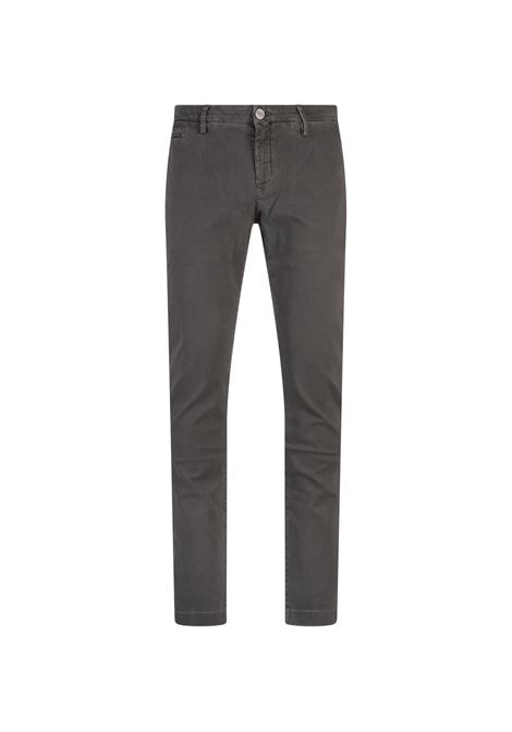 Bobby Slim Fit Trousers in Grey Garment-Dye Twill JACOB COHEN | UP001-01-S-4216C35