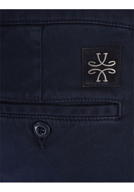 Pantaloni Bobby Slim Fit Blu Notte In Twill Garment-Dye JACOB COHEN | UP001-01-S-4216Y71