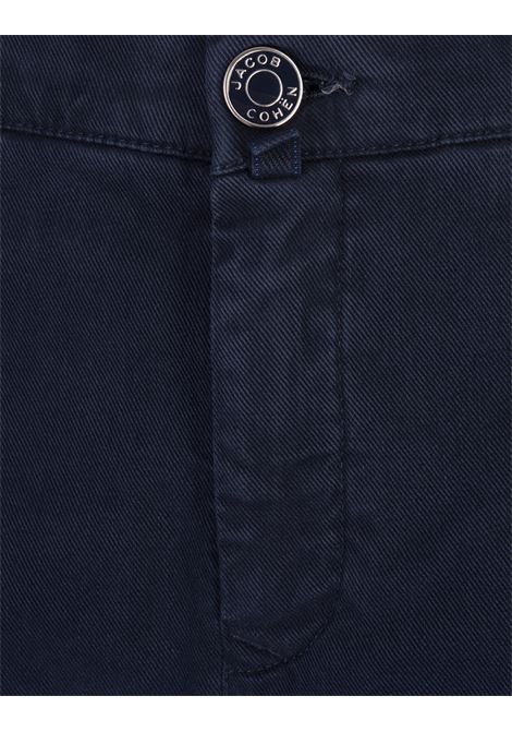 Bobby Slim Fit Trousers in Night Blue Garment-Dye Twill JACOB COHEN | UP001-01-S-4216Y71