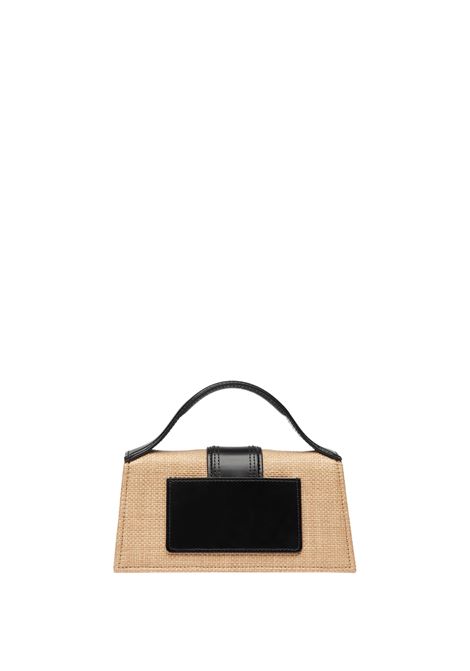 The Bambino Mini Bag In Black Leather and Natural Raffia JACQUEMUS | 213BA006-32151FY