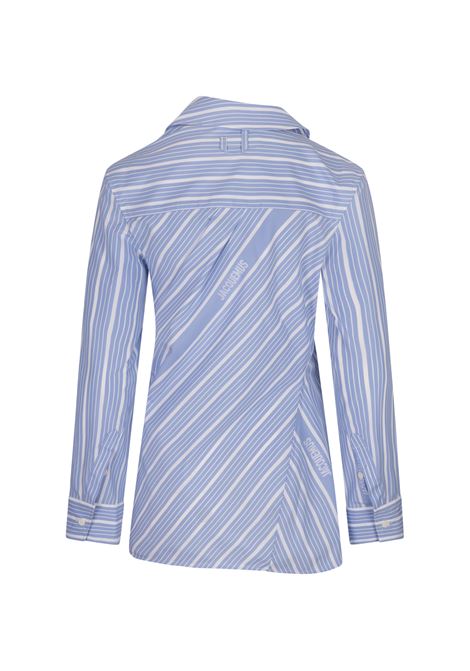 La Chemise Pablo In Jacquard Blue/White JACQUEMUS | 243SH062-16913EV