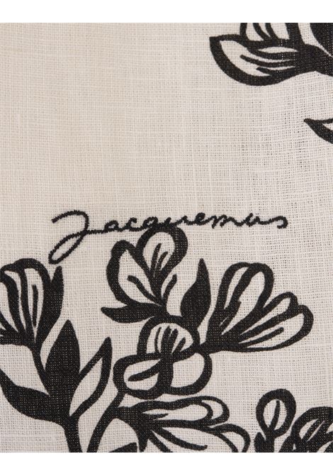 White La Chemise Simon With Black Flower Print JACQUEMUS | 246SH001-10501HN
