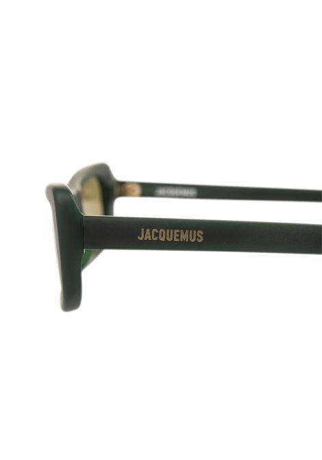 Dark Green Les Lunettes Capri Sunglasses JACQUEMUS | JAC55C3SUNMATT DARK GREEN/YELLOW GOLD