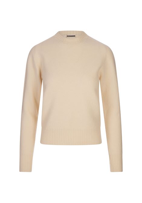 Natural White Merino Wool Crew Neck Sweater JIL SANDER | J01GP0103-J14603109