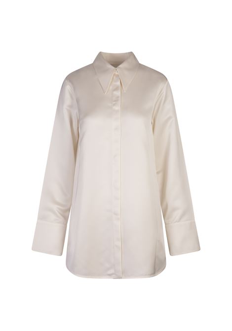 JIL SANDER Camicia Oversize In Raso Bianco - JIL SANDER