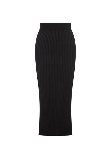 Long Black Ribbed Skirt JIL SANDER | J02MA0217-J18313001