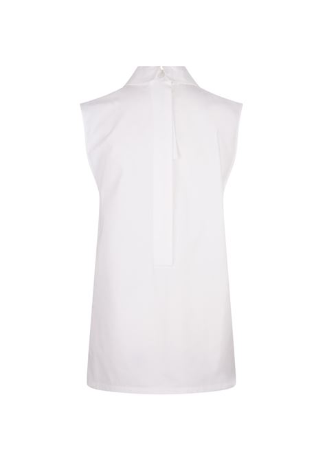 Top Smanicato Bianco Con Clip Gioiello JIL SANDER | J02NC0216-J45002100