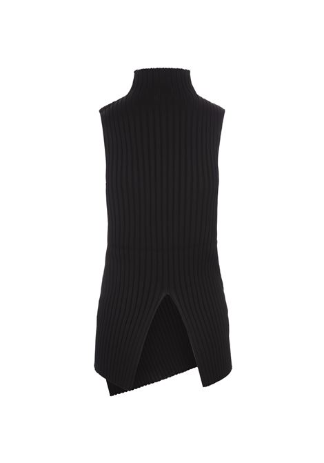 Black Ribbed Sleeveless Top JIL SANDER | J02NC0222-J18313001