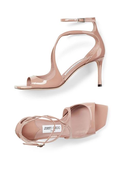 Azia 75 Sandals In Pastel Pink Patent Leather JIMMY CHOO | AZIA 75 PATBALLET PINK