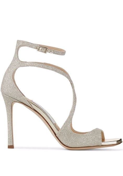 Sandali Azia 95 Platino Con Polvere Glitter JIMMY CHOO | AZIA 95 DGZPLATINUM ICE