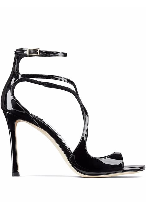 Sandali Azia In Pelle Verniciata Nera JIMMY CHOO | AZIA 95 PATBLACK