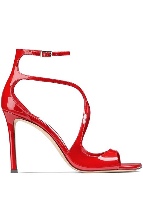 JIMMY CHOO Sandali Azia In Pelle Verniciata Rossa - JIMMY CHOO