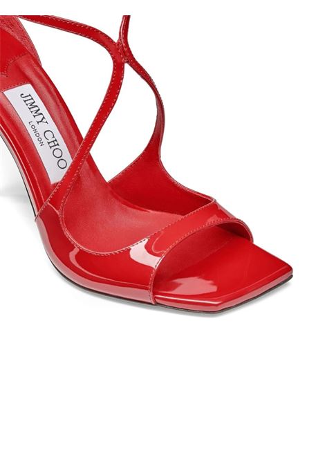 Sandali Azia In Pelle Verniciata Rossa JIMMY CHOO | AZIA 95 PATPOSTBOX RED