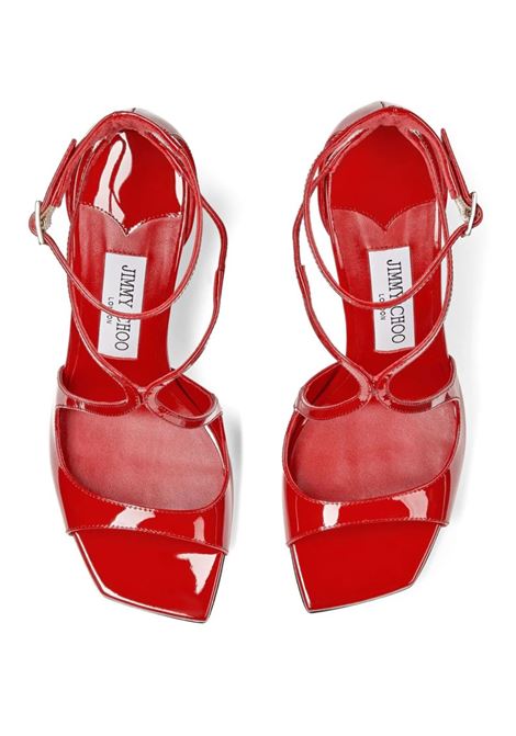 Sandali Azia In Pelle Verniciata Rossa JIMMY CHOO | AZIA 95 PATPOSTBOX RED