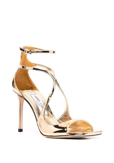 Sandali Azia 95 In Pelle Metallizzata Liquida Oro JIMMY CHOO | AZIA 95 QUIGOLD