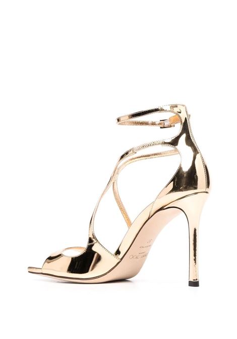 Sandali Azia 95 In Pelle Metallizzata Liquida Oro JIMMY CHOO | AZIA 95 QUIGOLD