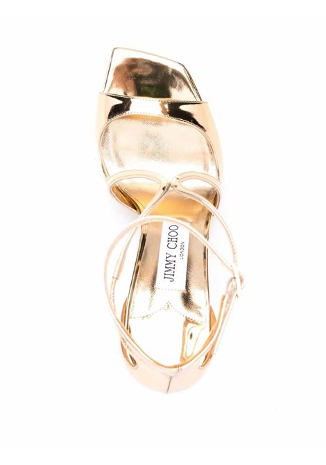 Gold Liquid Metal Leather Azia 95 Sandals JIMMY CHOO | AZIA 95 QUIGOLD