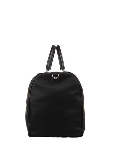 Black Nylon and Leather Duffle Bag With Logo KITON | UBA0020N0111901/00E