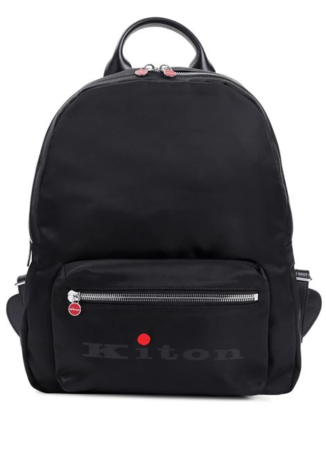 Black Nylon Backpack With Logo KITON | UBA0021N0111901/00G