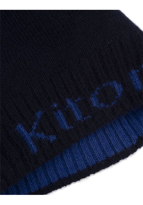 Berretto In Cashmere Blu Con Logo KITON | UCAPP20K0224F01/000